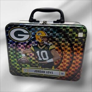 JORDAN LOVE Green Bay Packers Themed Metal Lunchbox Panini Revolution
